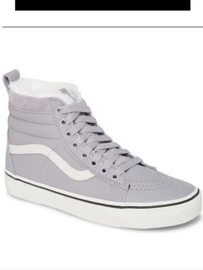 Vans Sk8 Lite Hi Sherpa Lined Leather Sneakers Size 7 Women's / 5.5 Mens